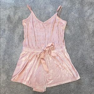 NWT Victoria’s Secret pink velvet sleep romper